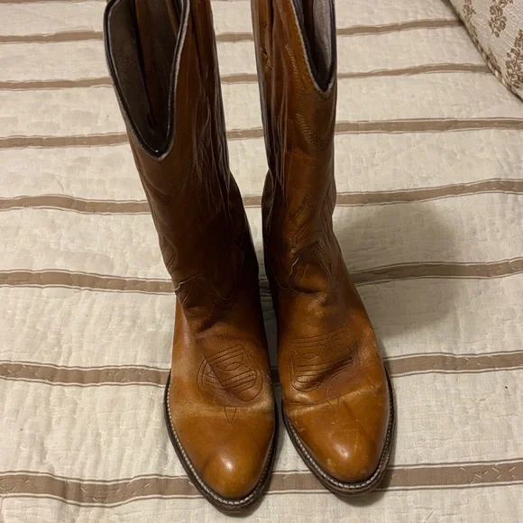 Women’s Vintage Frye Tan Leather Western Boots Size 9B - Picture 5 of 8